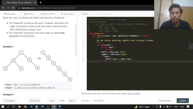 114. Flatten Binary Tree to Linked List | Leetcode | Python смотреть онлайн