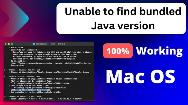 [SOLVED] Unable to find bundled Java version | Mac OS | Flutter Smashers