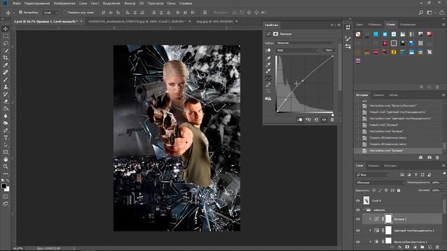 Создание кино постера в Фотошопе - GUARDIAN ANGEL. Speed Art Photoshop. смотреть онлайн