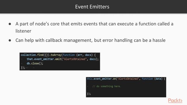 Building Microservices with Node.js: Handling Callbacks Event Emitters Promises | packtpub.com смотреть онлайн