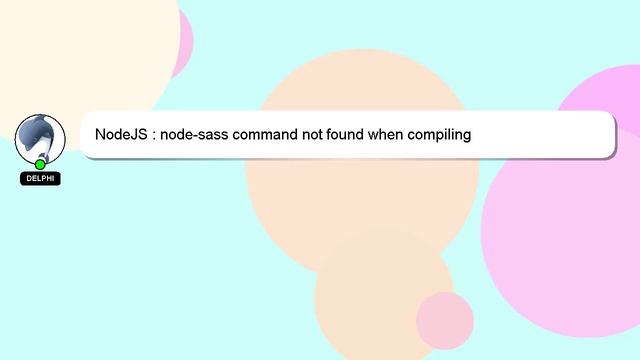 NodeJS : node-sass command not found when compiling смотреть онлайн