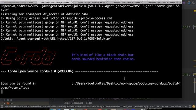 Corda Bootcamp 19 - Running our CorDapp смотреть онлайн