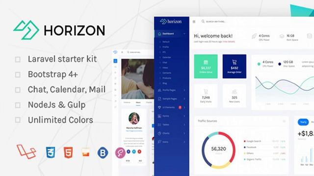 Horizon - Laravel + Bootstrap 4 Admin Dashboard Template | Themeforest Website Templates and Themes смотреть онлайн