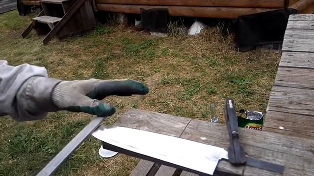 Кухонный нож шеф 250мм слесарка алмазным напильником ч.1 смотреть онлайн