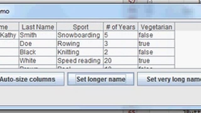 Java Swing: automatically resize table columns смотреть онлайн