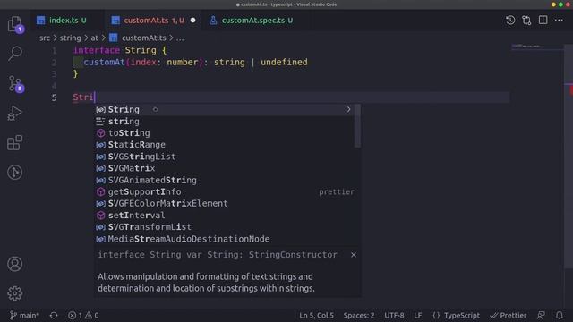Typescript String at() смотреть онлайн
