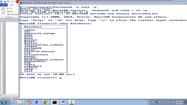 9 show databases, show tables смотреть онлайн