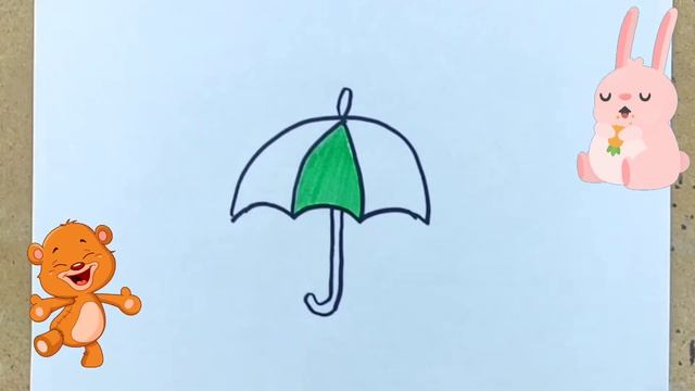 Drawing an umbrella for children / bolalar uchun soyabon chizish / Рисование зонтика для детей смотреть онлайн