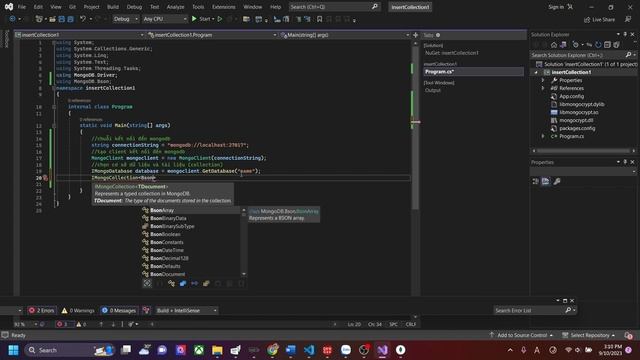 How to insert data in C Sharp with MongoDB смотреть онлайн