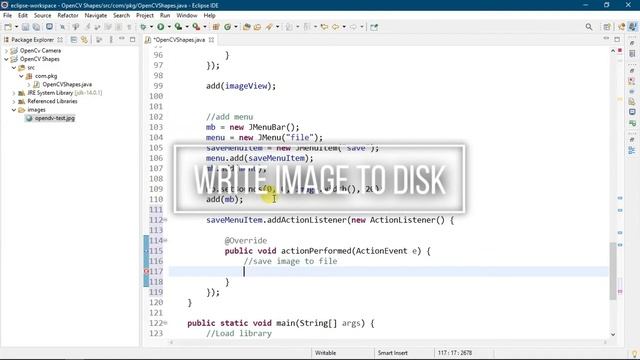 java: draw shapes on image with openCV || eclipse || swing || смотреть онлайн