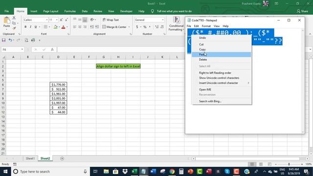 Align dollar sign to left in Excel смотреть онлайн