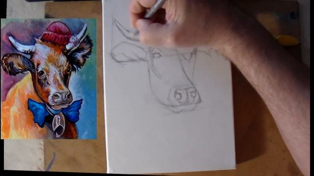 Как нарисовать быка на новый год. How to draw a bull смотреть онлайн