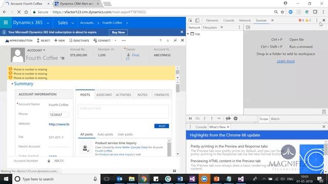 Debug Javascript in Dynamics 365 CRM V9.0 | Debug your Javascript using Web browsers смотреть онлайн