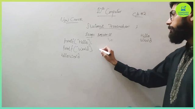 Statement terminator and Escape Sequence | 10th class computer science new book chapter 2 смотреть онлайн