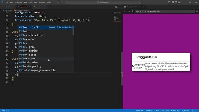 Draggable Div Element using HTML CSS & JavaScript смотреть онлайн