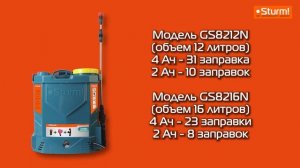Аккумуляторные опрыскиватели Sturm!  GS8216N и GS8212N