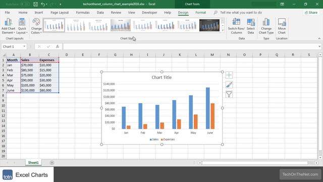How to create a Column Chart in Excel смотреть онлайн
