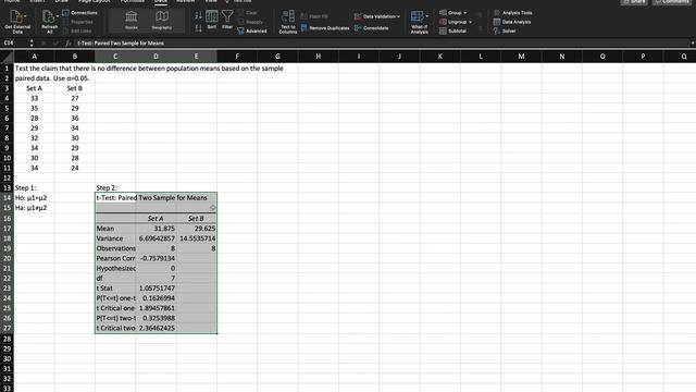Statistics - Hypothesis Testing - On Using Excel - Two-Sample t-test: Dependent Samples (Paired) - смотреть онлайн