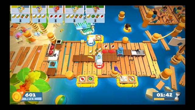 Overcooked 2 - Surf 'n' Turf - Stage 1-2 (Walkthrough) смотреть онлайн
