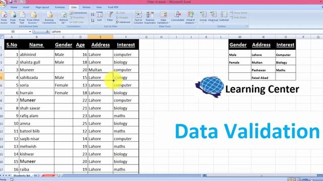 Excel Data Validation - Best use of data validation in excel by learning center in urdu hindi смотреть онлайн