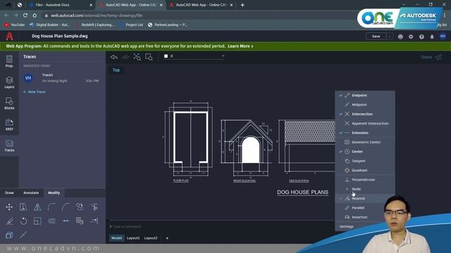 OneCAD | Hướng dẫn sử dụng AutoCAD Web App смотреть онлайн