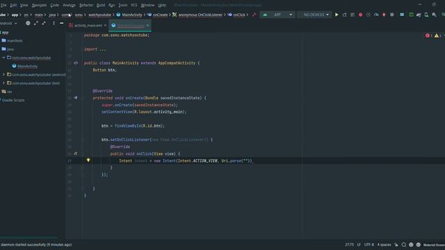 How to open youtube inside your app/Android Studio/java #java, #android , #1stvideo смотреть онлайн