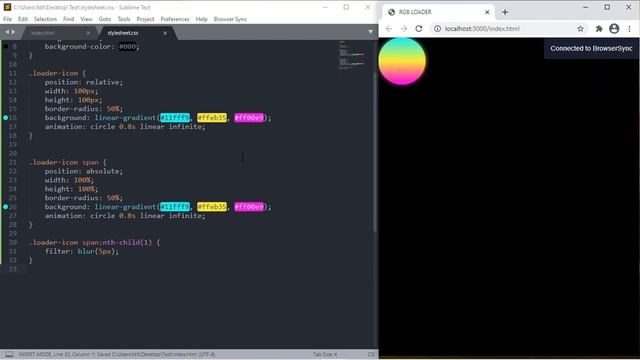 Create a glowing Neon RGB loader - CSS Animation Tutorial смотреть онлайн