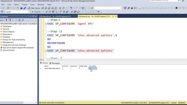 SQL Server Agent || SQL Server Agent Status Disabled || SQL Server Agent XPs disabled stage || смотреть онлайн
