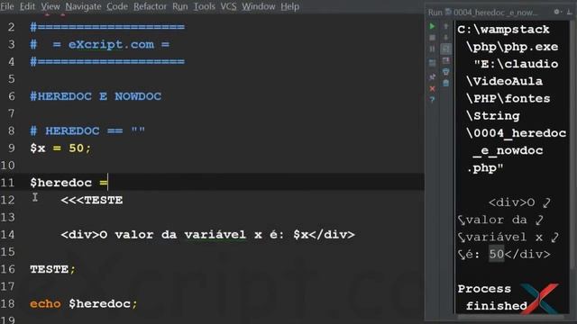 Curso de PHP - Aula 83 - String heredoc e nowdoc - eXcript смотреть онлайн