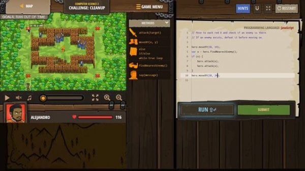 Code Combat - Cleanup Concept Challenge JavaScript - Computer Science 2 with Solution