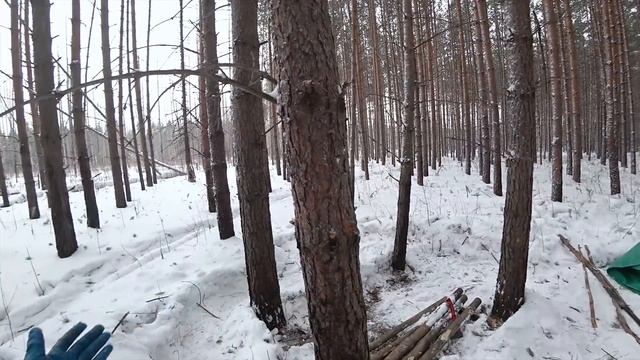 ТАБУРЕТКА В ХИЖИНУ. РАЗОБРАЛ БАЛАГАН ИЗ СТРЕЙЧ ПЛЕНКИ. ТРОПИЧЕСКИЙ САЛАТ. WINTER BUSHCRAFT CAMP. смотреть онлайн