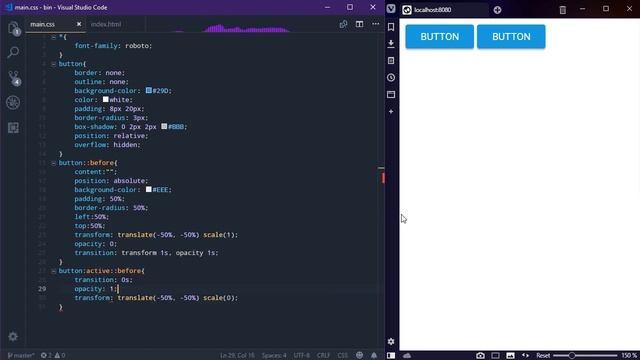 Ripple Button effect - HTML5 смотреть онлайн