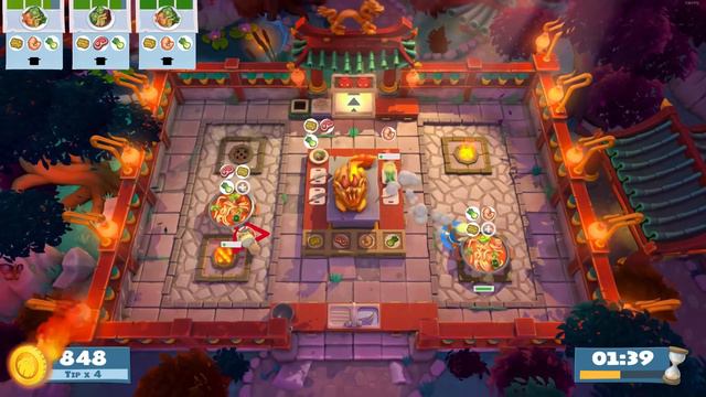 Overcooked! All You Can Eat - Chinese New Year  1-2 (2 Players) Score: 1952