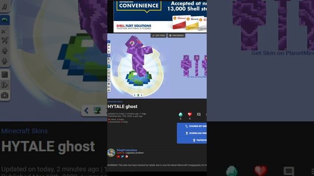 The Hytale GHOST Skin! Minecraft Creepypasta Skin Download Link - #shorts смотреть онлайн