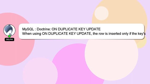 MySQL : Doctrine: ON DUPLICATE KEY UPDATE смотреть онлайн
