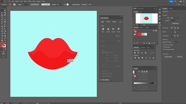 РИСУЕМ 3D ГУБЫ УРОК В ADOBE ILLUSTRATOR смотреть онлайн