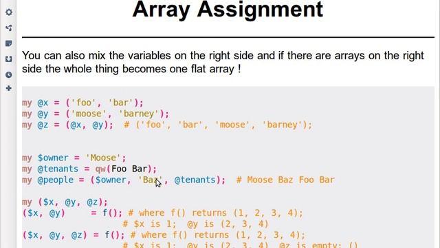 Beginner Perl Maven tutorial 4.5 - array assignment смотреть онлайн