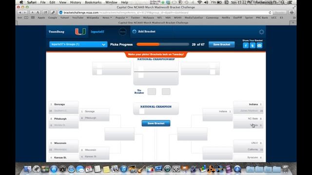 NCAA Basketball 2013 - Filling Out My March Madness Bracket Challenge смотреть онлайн