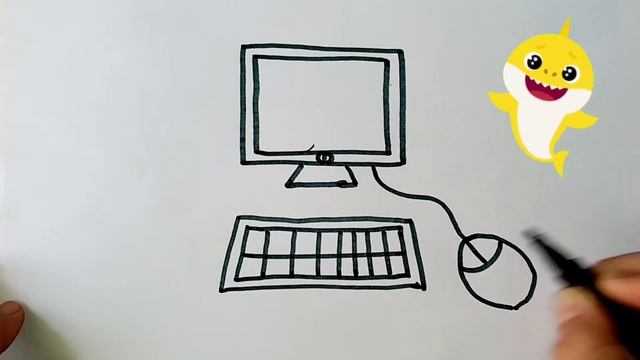 Draw a computer picture/Рисуем компьютера для детей/Bolalar uchun Kompyuter rasmini chizish смотреть онлайн