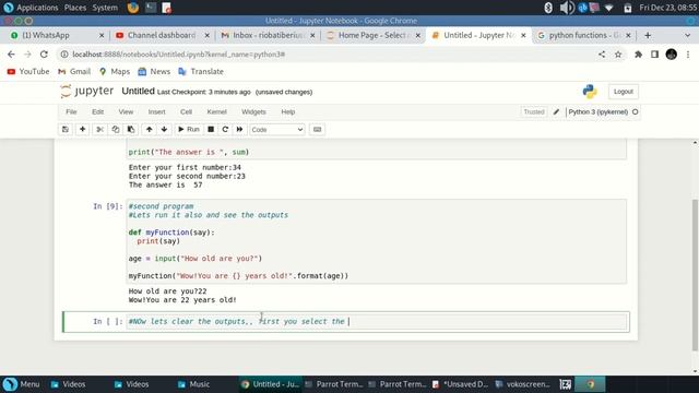 Deleting the outputs of the programs in jupyter notebook смотреть онлайн