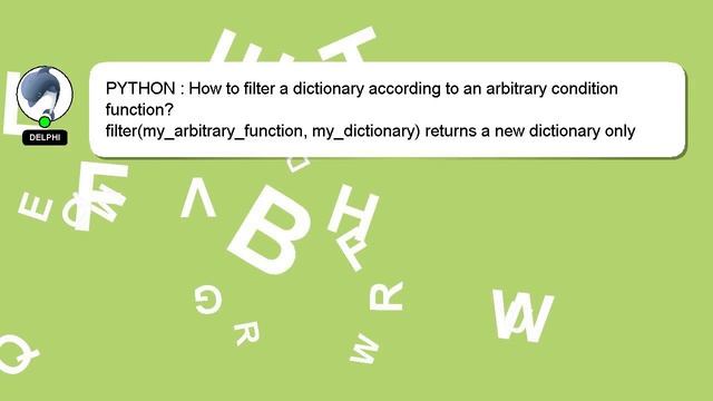 PYTHON : How to filter a dictionary according to an arbitrary condition function? смотреть онлайн