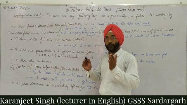Tense l Future Indefinite / Simple Tense l in English Grammar for competitive exams by Karanjeet Si смотреть онлайн