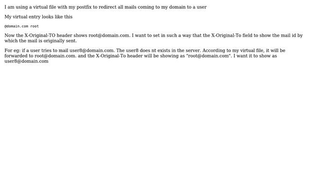 Changing X-Original-To: Header In Postfix