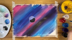 Нарисовать космос гуашью сможет даже ребенок | Рисунок поэтапно для начинающих