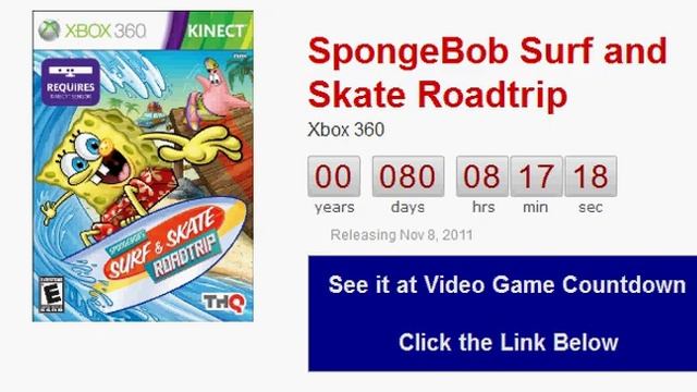 SpongeBob Surf and Skate Roadtrip Xbox 360 Countdown смотреть онлайн