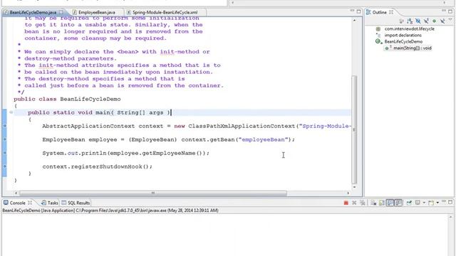 SPRING FRAMEWORK BEAN LIFECYCLE DEMO смотреть онлайн