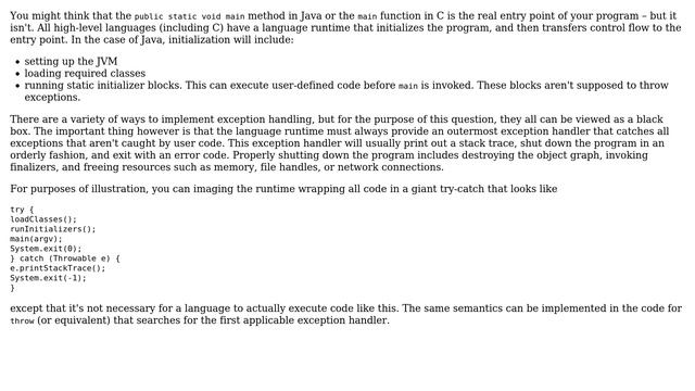 Software Engineering: How does the JVM handle an exception thrown by the main method? смотреть онлайн