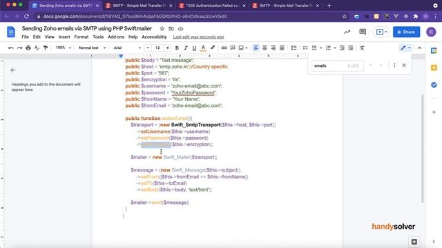 Sending Zoho emails via SMTP using PHP Swiftmailer смотреть онлайн