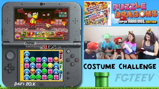 FGTEEV COSTUME CHALLENGE!! Nintendo Puzzle & Dragons Super Mario Bros Edition Gameplay w/ Dancing смотреть онлайн