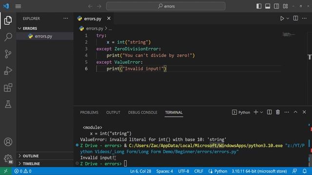 2023 Python - Error Handling ? смотреть онлайн